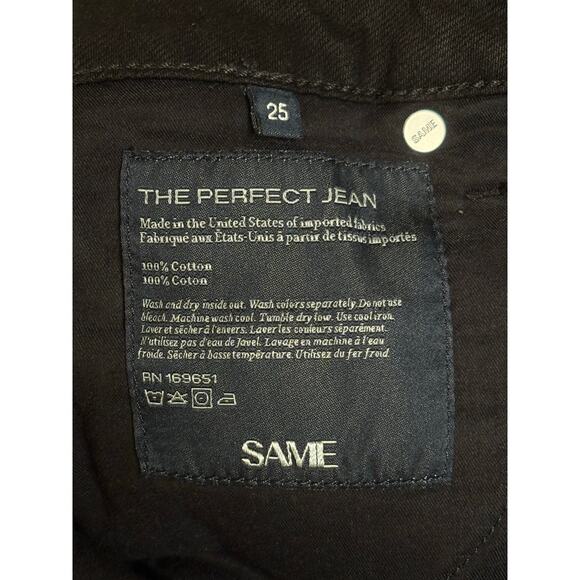 Same NWT The Perfect Jean Black Straight Leg Mid Rise Size 25 - Picture 8 of 13